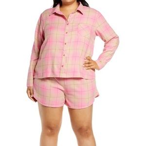 BP. Plaid Flannel Shortie Pajamas